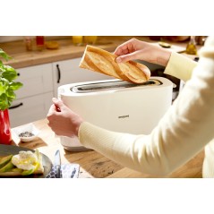 "Philips Daily Collection HD2590 Toaster - Sleek White Design for Perfectly Toasted Bread Every Time!"